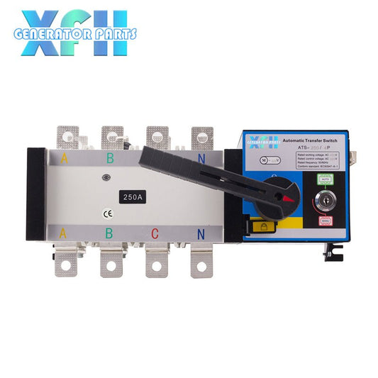 3P 4P ATS 400A 630A 800A 1000A 1250A 1600A 2000A 2500A 3200A Dual Power Automatic Transfer Switch Universal 220V AC Diesel Generator Part Electric Circuit Breaker Switch - XFH generator parts