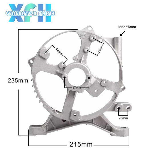 5KW 8KW GX390 Engine Motor Bracket Rear End Cover 178F 186F 188F 190F 192F Aluminum Rear Bracket For Gasoline Diesel Generator - XFH generator parts