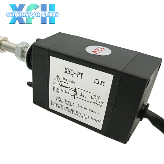 Diesel Engine Part 12V 24V XHQ-PT Stop Solenoid Flame Out Device Off Valve Generator Set Accessory Normal Close/Open Type - XFH generator parts