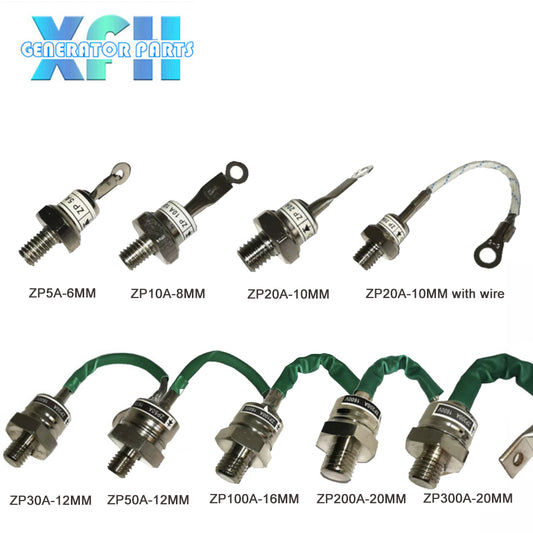 1000V 1600V Spiral Rectifier Diode ZP5A ZP10A ZP20A ZP30A ZP50A ZP100A ZP200A ZP300A Rectifier Thyristor (Reverse) 5A 10A 20A 30A 50A 100A 200A 300A