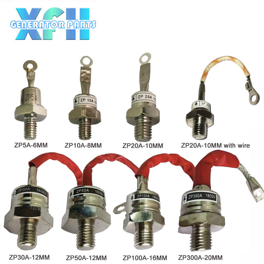 1000V 1600V Spiral Rectifier Diode ZP5A ZP10A ZP20A ZP30A ZP50A ZP100A ZP200A ZP300A Rectifier Thyristor (Positive) 5A 10A 20A 30A 50A 100A 200A 300A