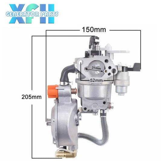 GX270 177F Gasoline Gas Engine LPG Carburetor Dual Fuel NG Conversion Kit For Water Pump Generator Accessories 3KW 9HP P21A - LPG - XFH generator parts