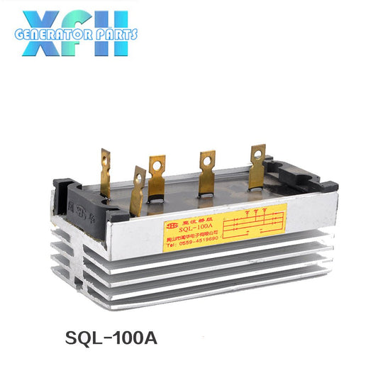 Three phase SQL100A MDS100A - 16 100amp generator rectifier Aluminum Heatsink 100A Diode Bridge Rectifier kit for generator Iron Pin power diode - XFH generator parts
