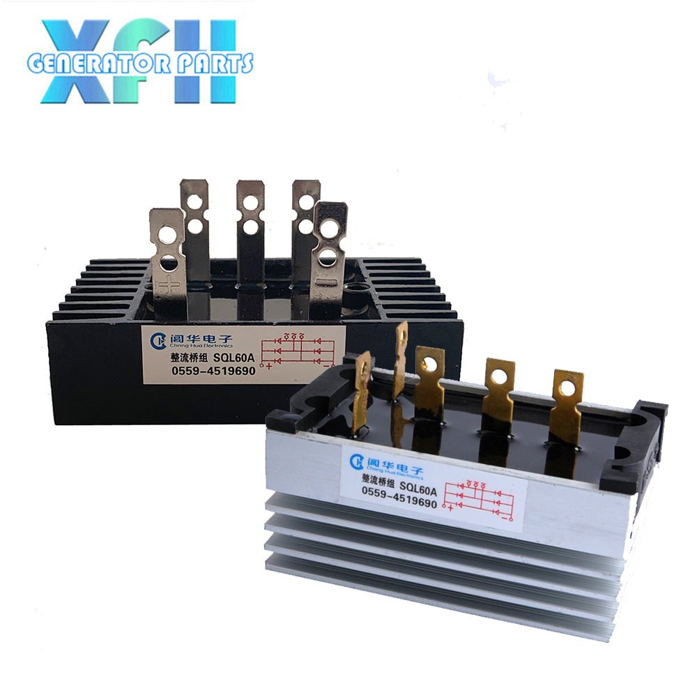 Three phase SQL60A 60amp generator rectifier Aluminum Heatsink 60A Diode Bridge Rectifier kit for generator Iron Pin power diode - XFH generator parts