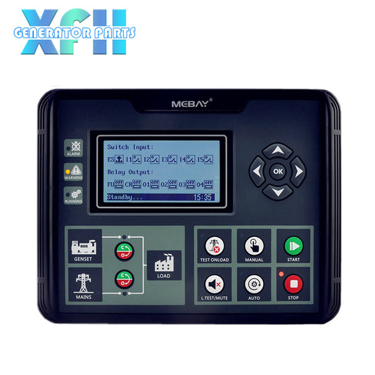 Mebay DC52D DC52DR 3.5 Inches LCD Screen Single Generator Automation Controller Mains Monitoring Auto Mains Failure AMF Function
