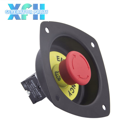 Diesel Generator Emergency Stop Button Shock Pad kit Emergency Stop Button Cover Sign Button Alloy Shockproof Base Cover
