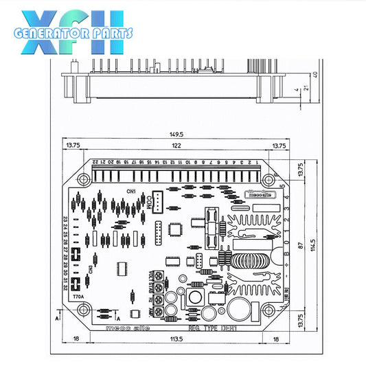 DER1 AVR For Mecc Alte Automatic Voltage Regulator China Powerly Diesel Generator Excitation Stabilizer Alternator Adjuster - XFH generator parts