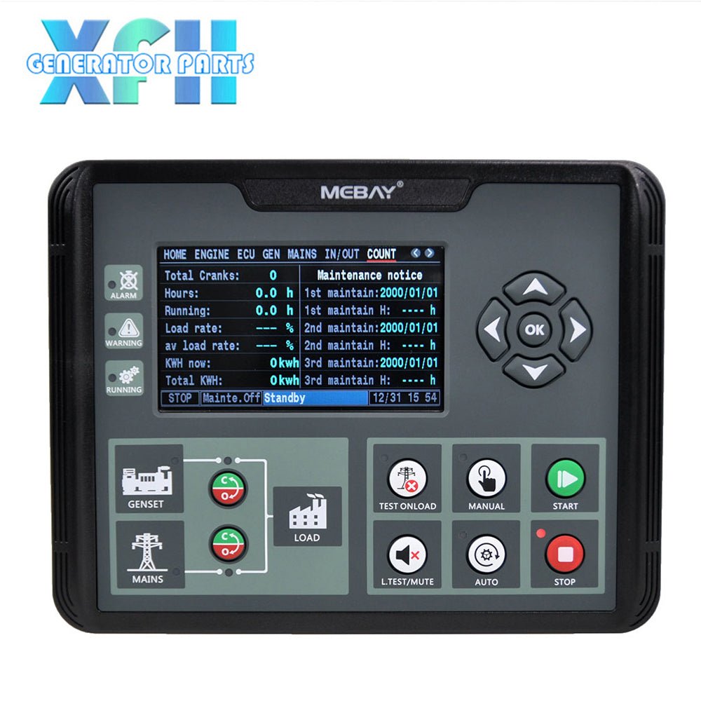 Mebay Genset Controller DC72D DC72DR AMF Auto Generator Control Module Function RS485 Optional - XFH generator parts