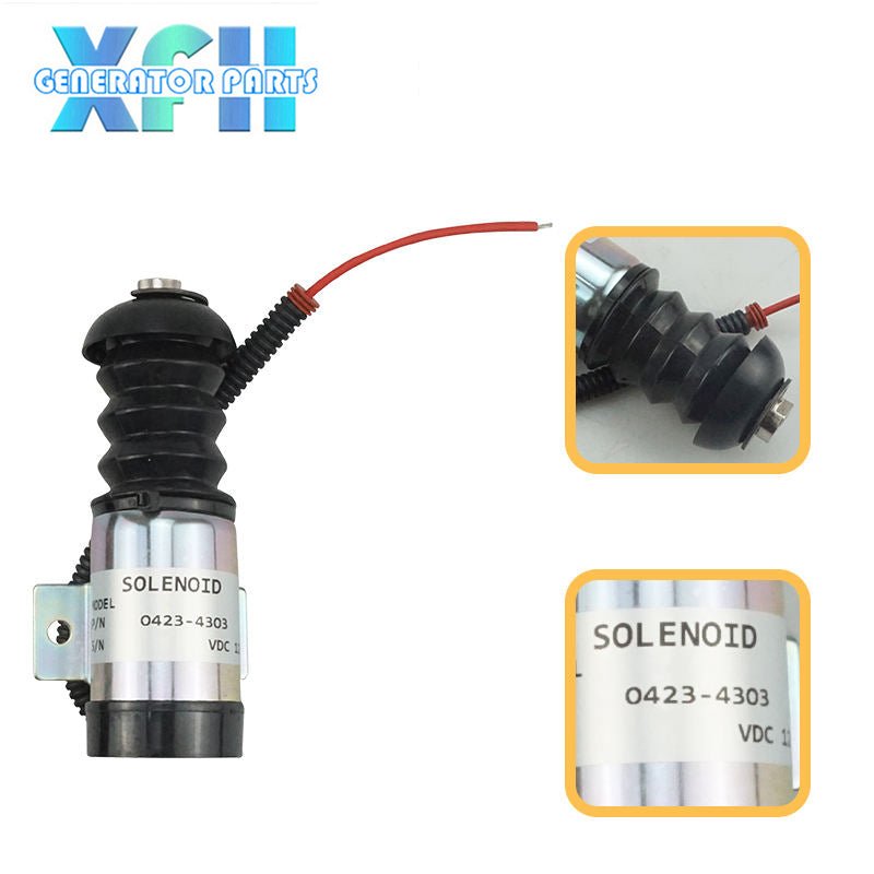 0423 - 4303 24V Fuel Cutoff Solenoid Valve 0423 4303 Shut Off Stop Solenoid for Diesel Engine - XFH generator parts