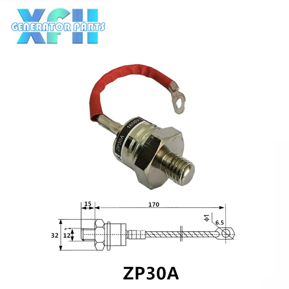 1000V 1600V Spiral Rectifier Diode ZP5A ZP10A ZP20A ZP30A ZP50A ZP100A ZP200A ZP300A Rectifier Thyristor (Positive) 5A 10A 20A 30A 50A 100A 200A 300A - XFH generator parts