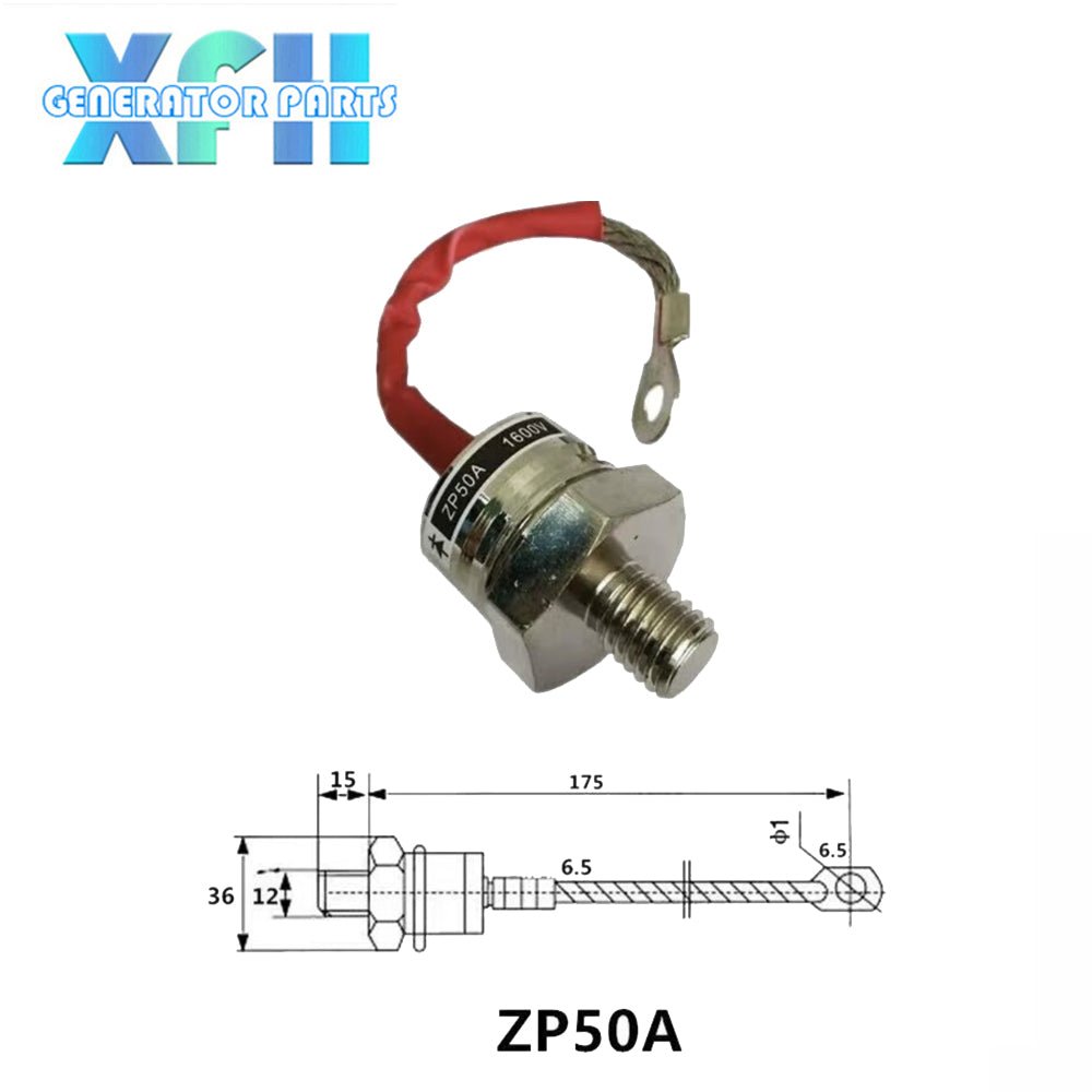 1000V 1600V Spiral Rectifier Diode ZP5A ZP10A ZP20A ZP30A ZP50A ZP100A ZP200A ZP300A Rectifier Thyristor (Positive) 5A 10A 20A 30A 50A 100A 200A 300A - XFH generator parts