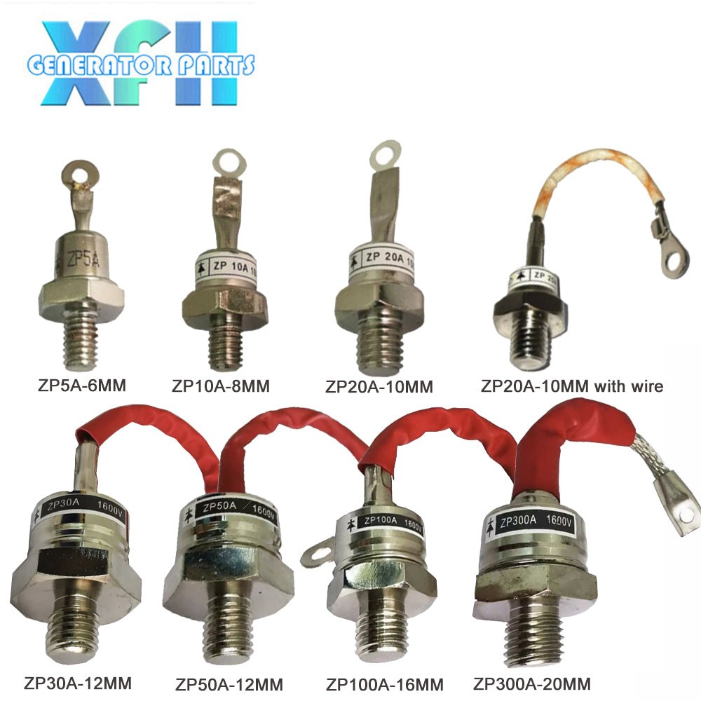 1000V 1600V Spiral Rectifier Diode ZP5A ZP10A ZP20A ZP30A ZP50A ZP100A ZP200A ZP300A Rectifier Thyristor (Positive) 5A 10A 20A 30A 50A 100A 200A 300A - XFH generator parts