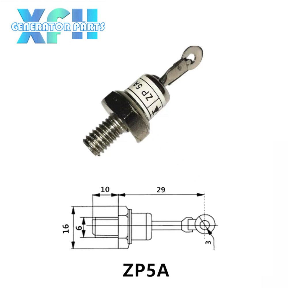 1000V 1600V Spiral Rectifier Diode ZP5A ZP10A ZP20A ZP30A ZP50A ZP100A ZP200A ZP300A Rectifier Thyristor (Reverse) 5A 10A 20A 30A 50A 100A 200A 300A - XFH generator parts