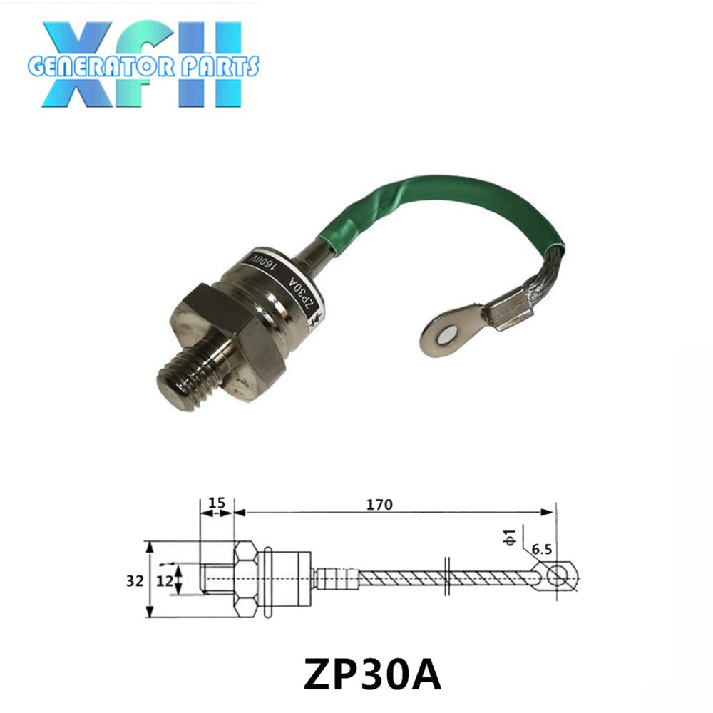 1000V 1600V Spiral Rectifier Diode ZP5A ZP10A ZP20A ZP30A ZP50A ZP100A ZP200A ZP300A Rectifier Thyristor (Reverse) 5A 10A 20A 30A 50A 100A 200A 300A - XFH generator parts