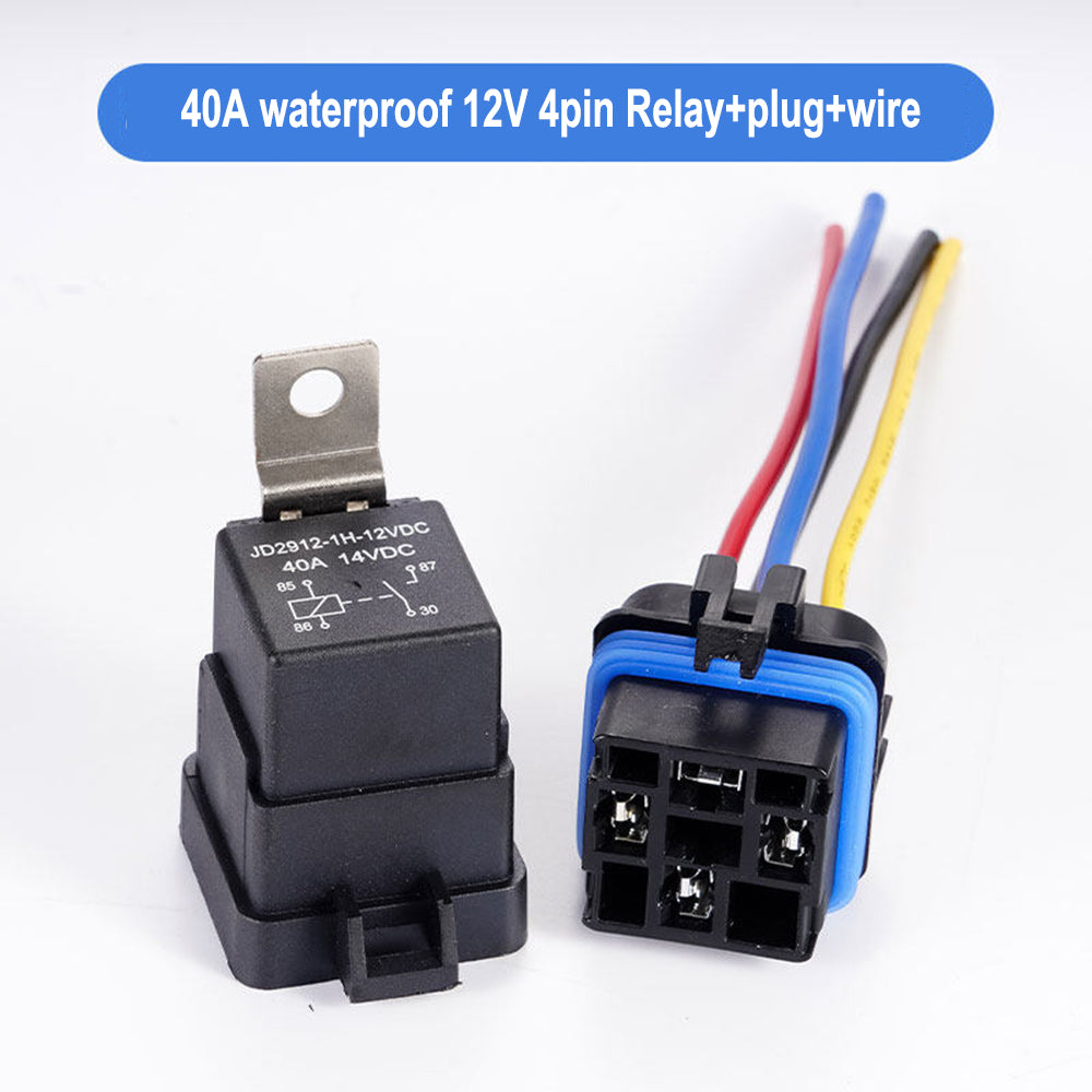 40A  80A 4 pin / 5 pin 12V / 24V Socket NO/NC Waterproof Automotive Relay for Headlight Air Conditioner Fan & Horn