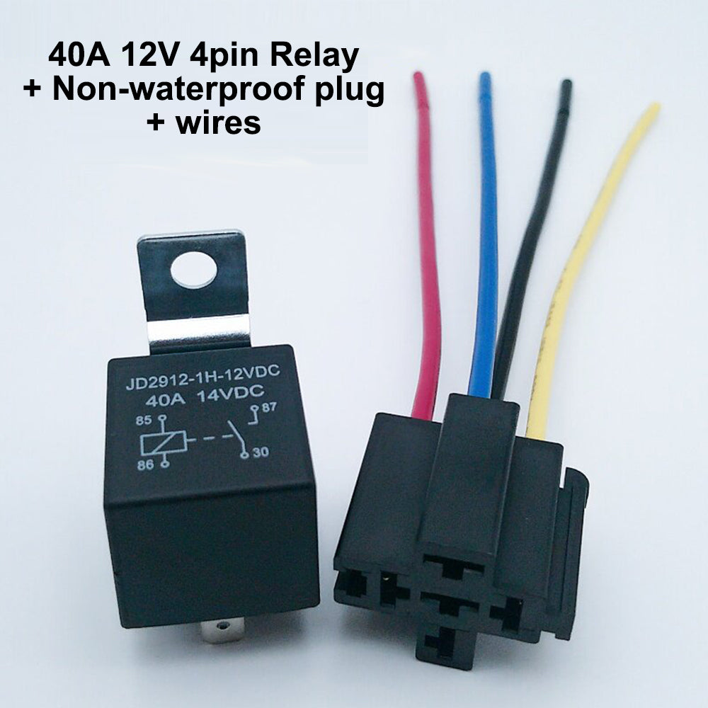 40A  80A 4 pin / 5 pin 12V / 24V Socket NO/NC Waterproof Automotive Relay for Headlight Air Conditioner Fan & Horn