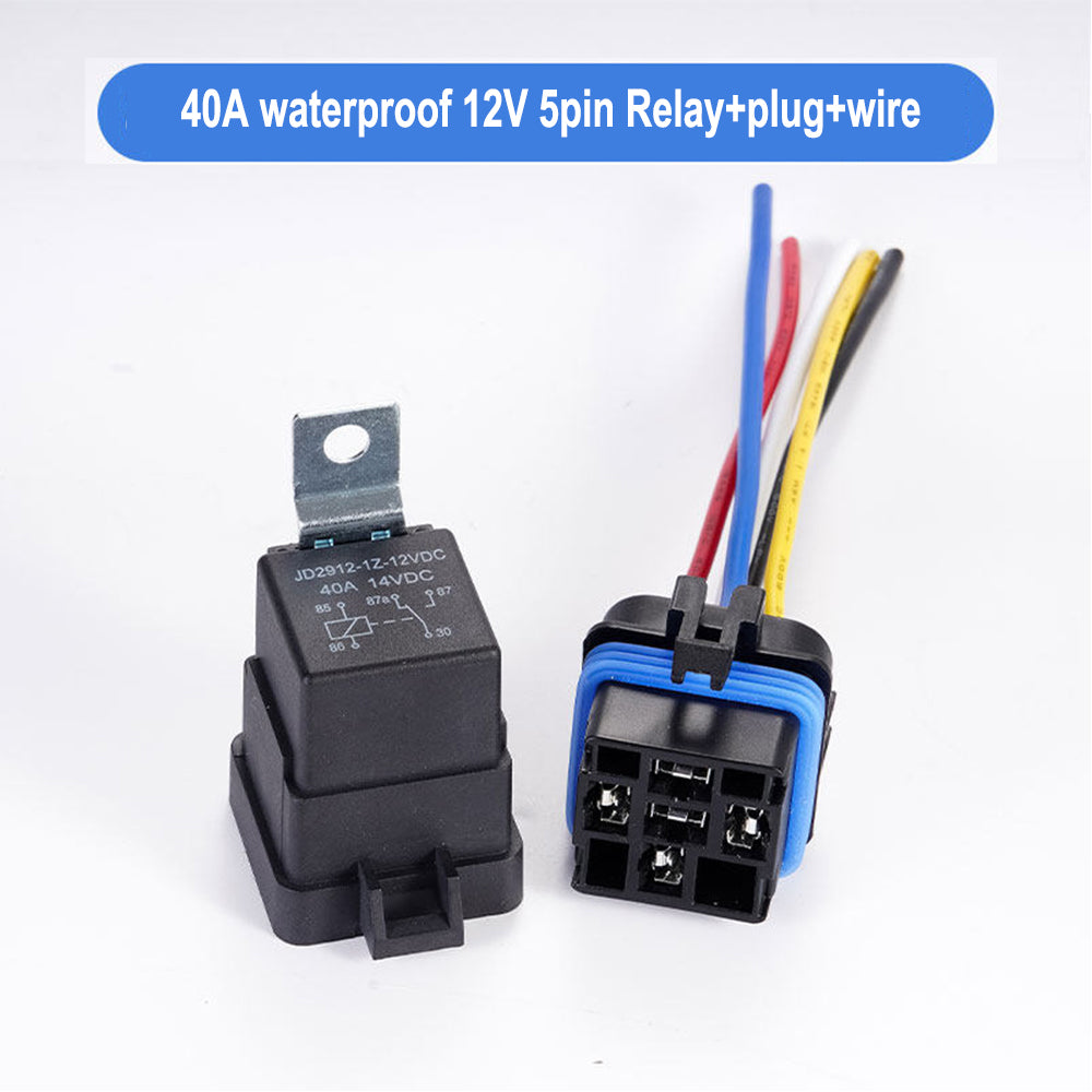 40A  80A 4 pin / 5 pin 12V / 24V Socket NO/NC Waterproof Automotive Relay for Headlight Air Conditioner Fan & Horn