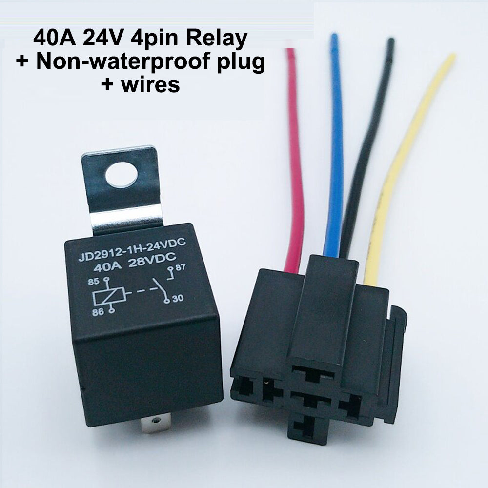 40A  80A 4 pin / 5 pin 12V / 24V Socket NO/NC Waterproof Automotive Relay for Headlight Air Conditioner Fan & Horn