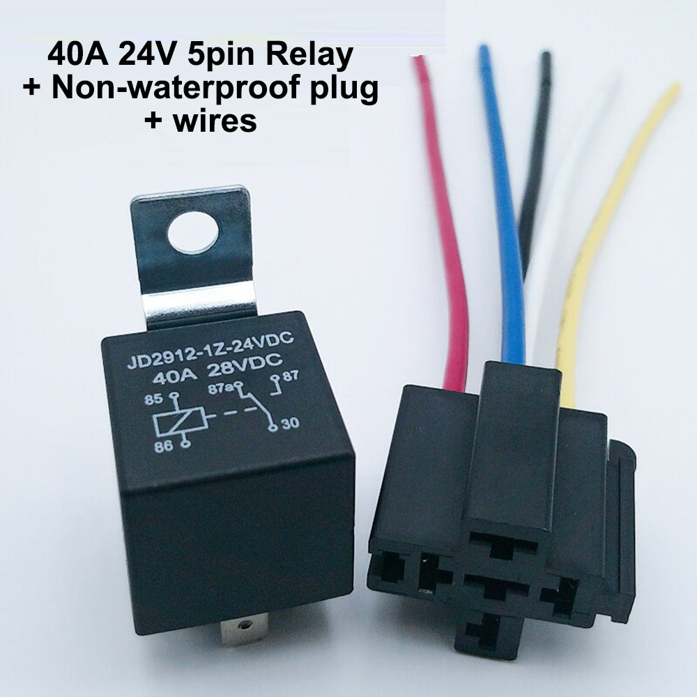 40A  80A 4 pin / 5 pin 12V / 24V Socket NO/NC Waterproof Automotive Relay for Headlight Air Conditioner Fan & Horn
