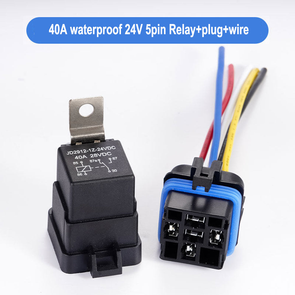 40A  80A 4 pin / 5 pin 12V / 24V Socket NO/NC Waterproof Automotive Relay for Headlight Air Conditioner Fan & Horn