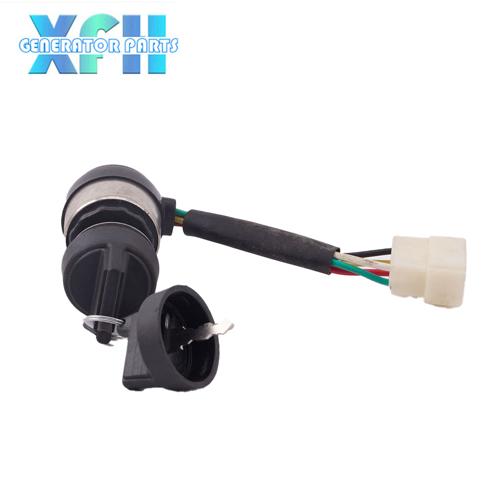 Diesel Generator Parts 5 Wires Electric Start Switch Key Lock