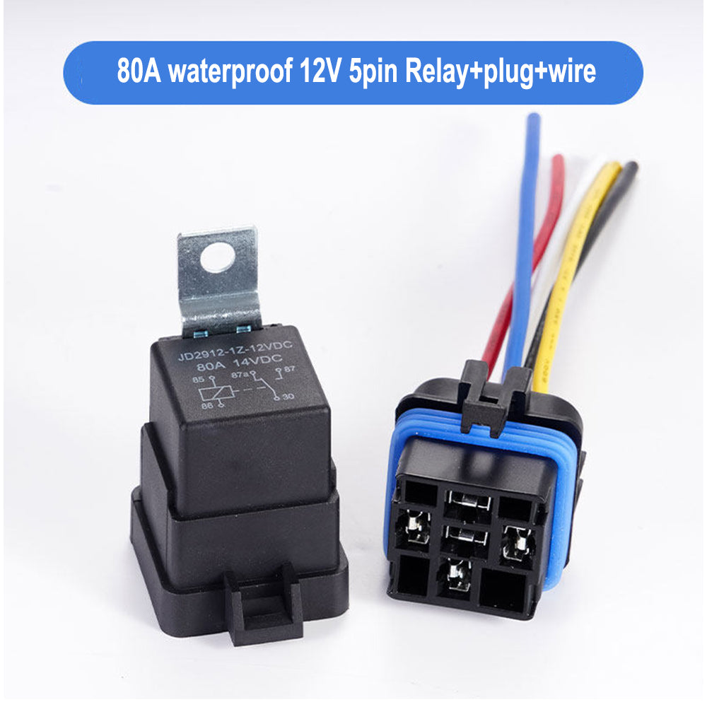 40A  80A 4 pin / 5 pin 12V / 24V Socket NO/NC Waterproof Automotive Relay for Headlight Air Conditioner Fan & Horn