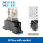 Chint Small Electromagnetic Intermediate Relay AC 220V DC 12V DC 24V 8 Pin 11 Pin 14 Pin Relay Kit Equipped with Three-phase Relay Socket