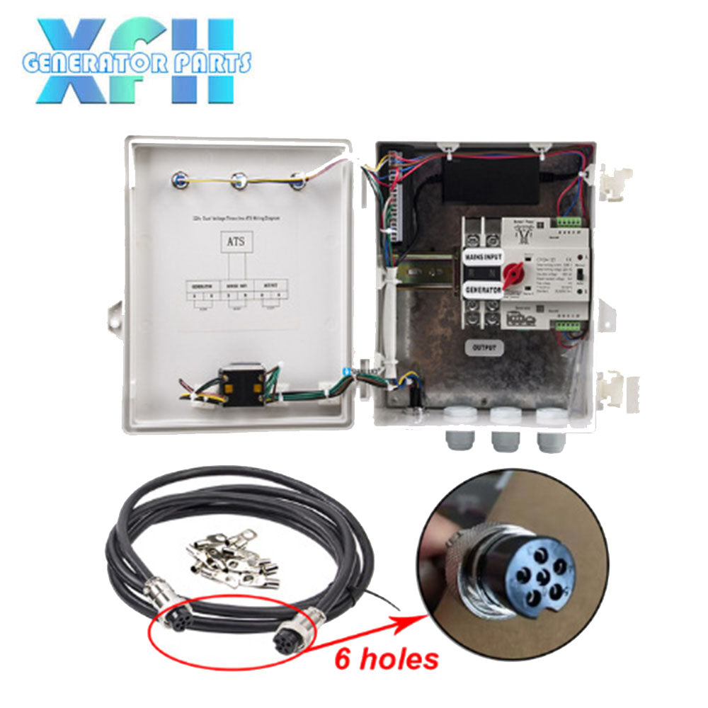 Small Gasoline Engine diesel Engine 5KW 8KW Dual Power Switch 380V 4P ATS Control Box 220V 2P