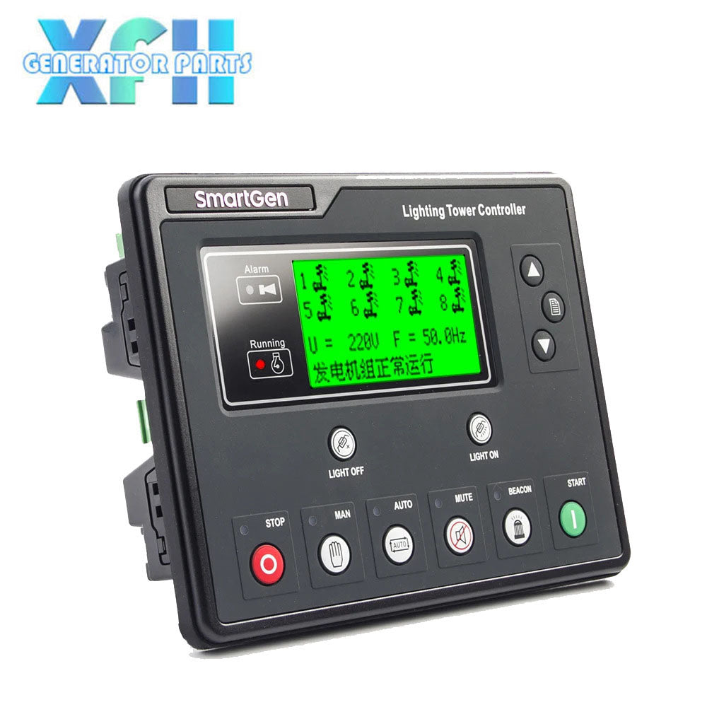 Smartgen ALC704 ALC708 Light Tower Controller Timing Remote Start Stop Monitor Control Panel for Genset