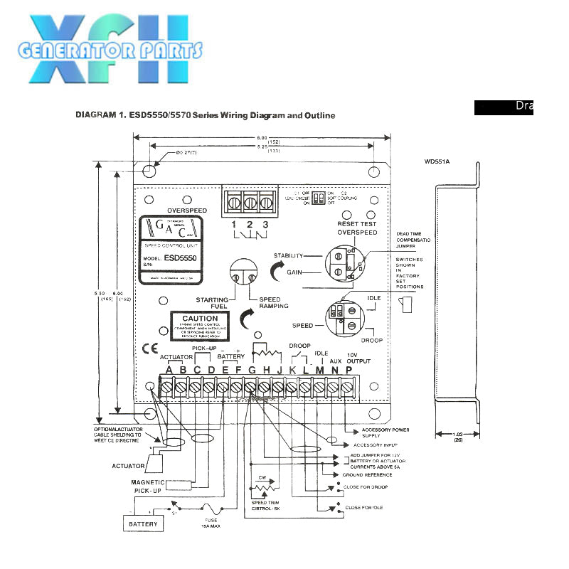 Generator Governor Automatic Control Speed Controller ESD5221
