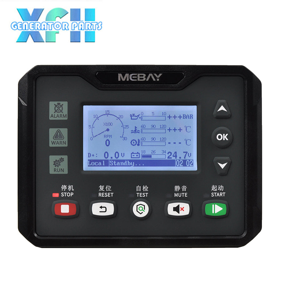 Mebay Marine Genset Controller MC40CR 2.8" LCD Engine Control Module CAN J1939 RS485 USB