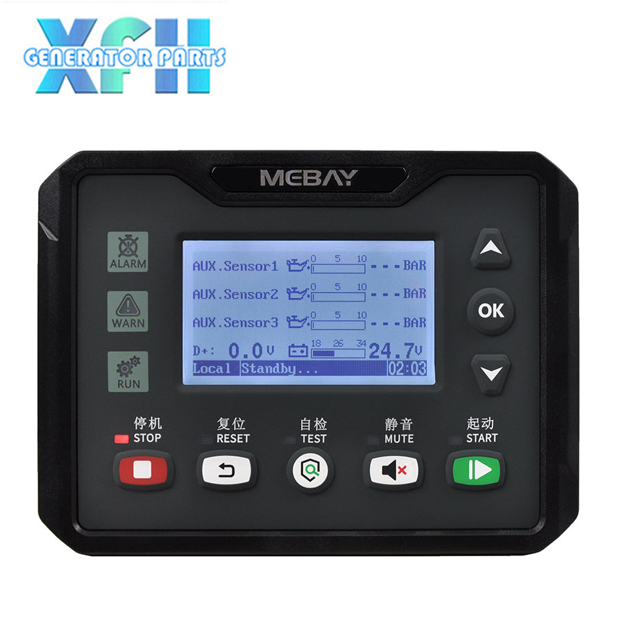 Mebay Marine Genset Controller MC40CR 2.8" LCD Engine Control Module CAN J1939 RS485 USB