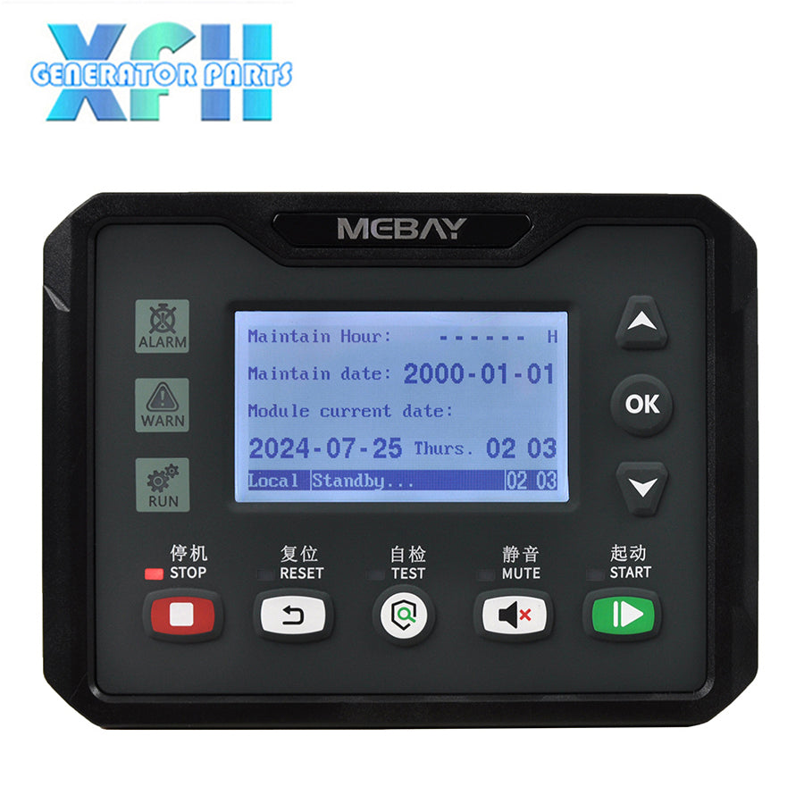Mebay Marine Genset Controller MC40CR 2.8" LCD Engine Control Module CAN J1939 RS485 USB