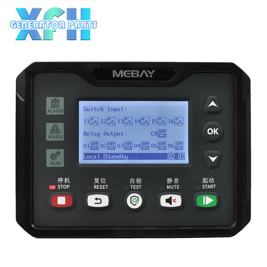Mebay Marine Genset Controller MC40CR 2.8" LCD Engine Control Module CAN J1939 RS485 USB