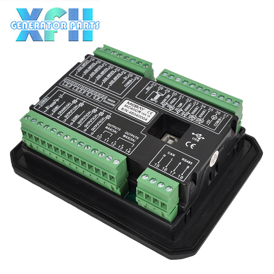 Mebay Marine Genset Controller MC40CR 2.8" LCD Engine Control Module CAN J1939 RS485 USB