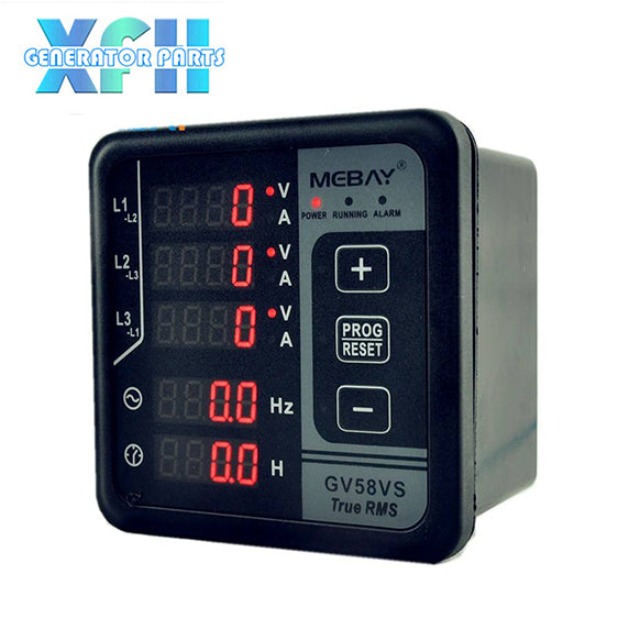 Mebay GV58VS Three Phase Generator Digital Meter Voltage Current Frequency Alarm Protection