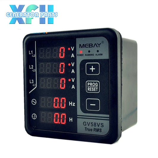 Mebay GV58VS Three Phase Generator Digital Meter Voltage Current Frequency Alarm Protection