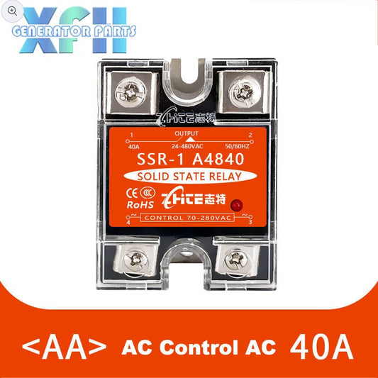 AC Control AC Relay SSR - 10AA SSR - 25AA SSR - 40AA SSR - 60AA 10A 25A 40A 60A Solid State Relay - XFH generator parts
