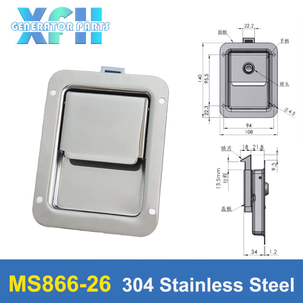 Diesel Electric Generator Door Panel Lock Side Door Lock MS866 - 26 - 27 MS866 MS866 - 26 MS866 - 27 Genset Parts - XFH generator parts