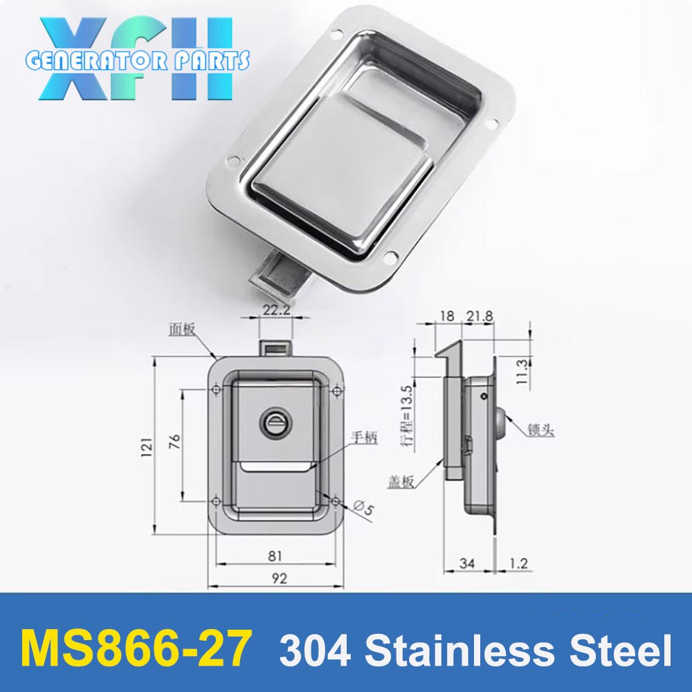 Diesel Electric Generator Door Panel Lock Side Door Lock MS866 - 26 - 27 MS866 MS866 - 26 MS866 - 27 Genset Parts - XFH generator parts