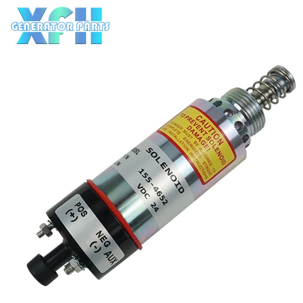 Excavator 155 - 4652 1554652 Engine Flameout Solenoid 24V Construction Machinery Parts Stop Solenoid Valve - XFH generator parts