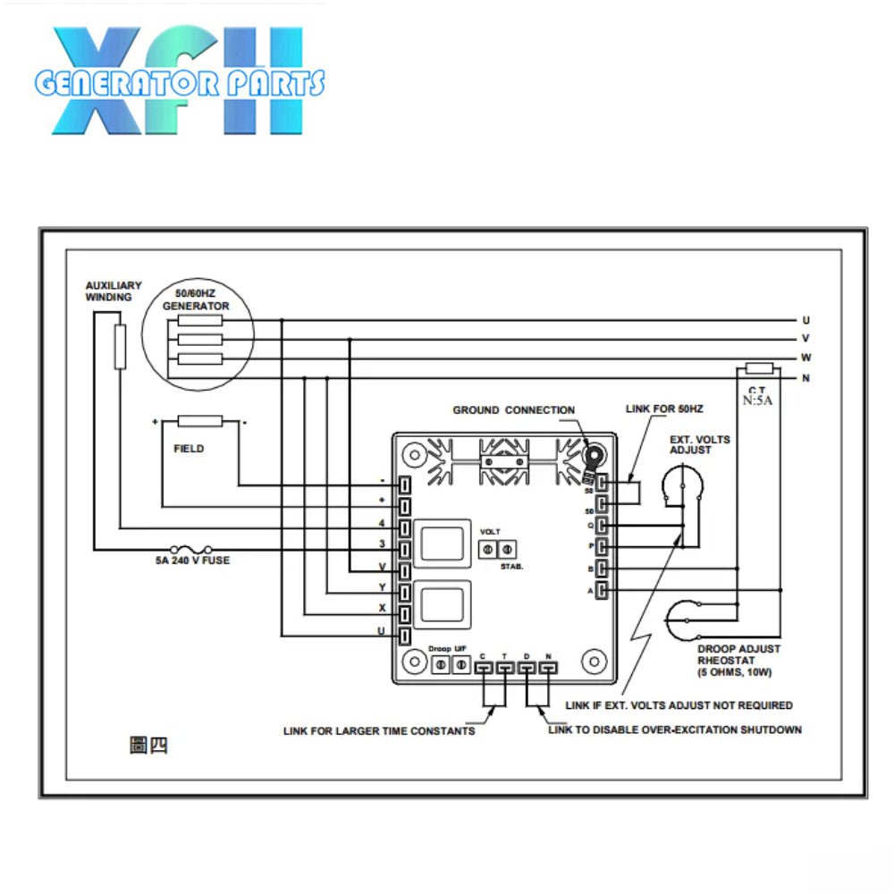 Generator AVR Automatic Voltage Regulator Circuit Diagram EA63 - 7D - XFH generator parts