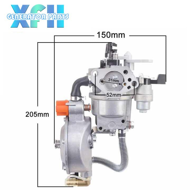 GX270 177F Gasoline Gas Engine LPG Carburetor Dual Fuel NG Conversion Kit For Water Pump Generator Accessories 3KW 9HP P21A - LPG - XFH generator parts