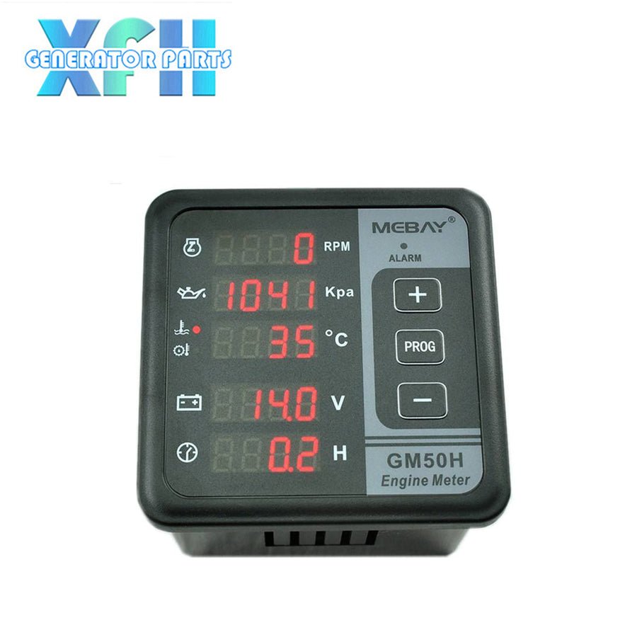 Mebay Engine Power Meter GM50H MKII Oil Pressure Temperature Speed RMP Voltage Meter - XFH generator parts