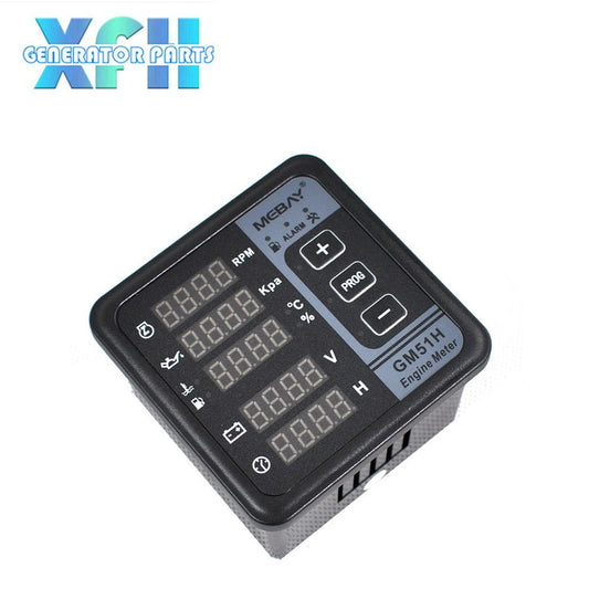 Mebay GM51H Engine Meter RPM Tachometer Coolant Temperature Fuel Level Oil Pressure Battery Voltage Hours Meter Digital - XFH generator parts