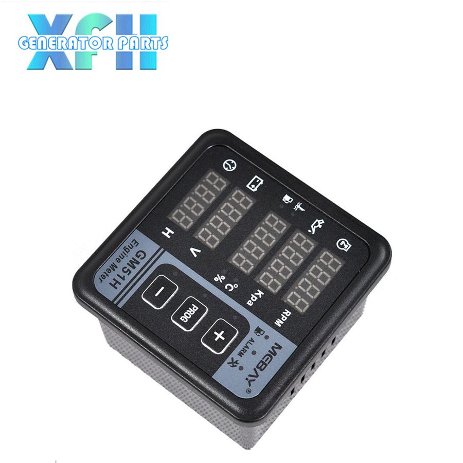 Mebay GM51H Engine Meter RPM Tachometer Coolant Temperature Fuel Level Oil Pressure Battery Voltage Hours Meter Digital - XFH generator parts