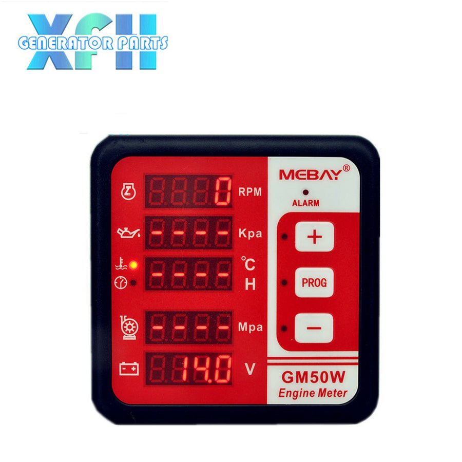 Mebay Panel Meter GM50W 6 in 1 Tachometer RPM Meter Oil Pressure Water Temperature - XFH generator parts