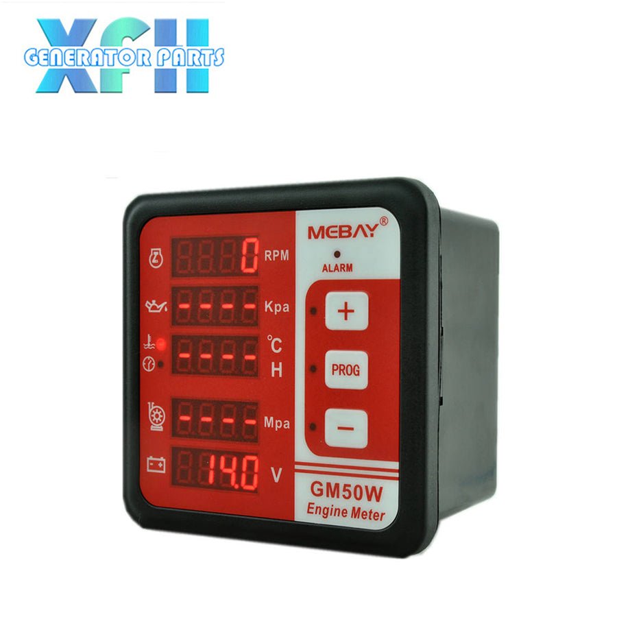Mebay Panel Meter GM50W 6 in 1 Tachometer RPM Meter Oil Pressure Water Temperature - XFH generator parts