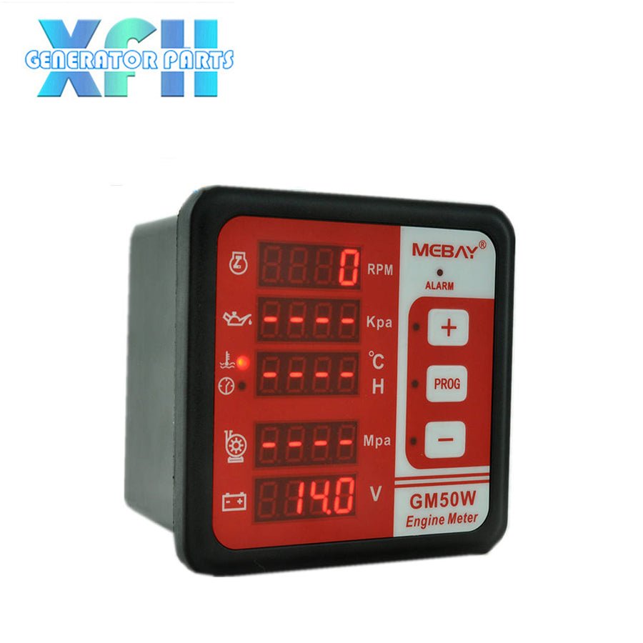 Mebay Panel Meter GM50W 6 in 1 Tachometer RPM Meter Oil Pressure Water Temperature - XFH generator parts