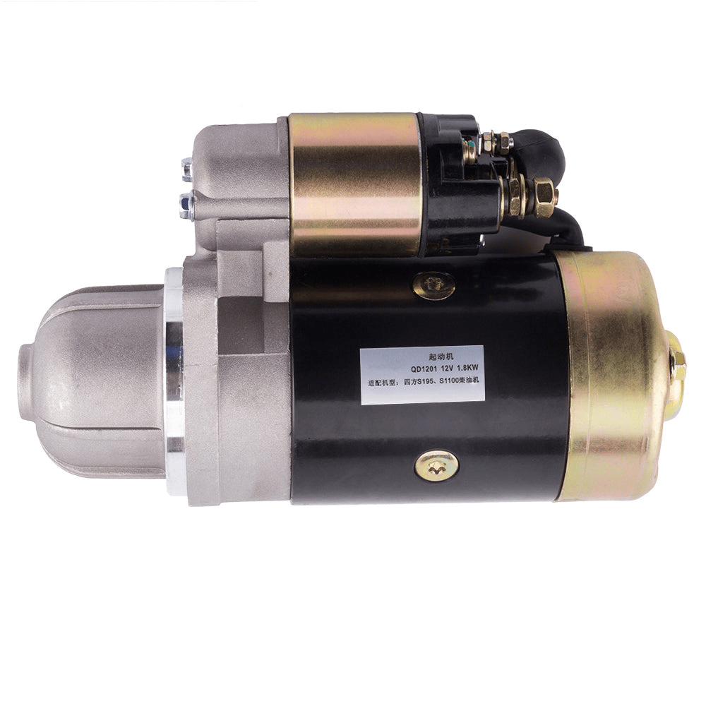 QD1201 Diesel Engine Motor Starter 12V 1.8KW Copper S195 S1100 Engine Starter Motor 11 teeth forward direction Generator Parts - XFH generator parts